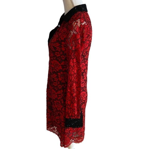 Diane Von Furstenberg Floral Lace Dress Size 4 - Picture 6 of 8